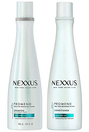Nexxus PROMEND Split End Repairing System FLAX SEED OIL Concentrated Protein Shampoo and Conditioner, Duo Set 13.5 oz EA