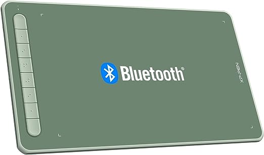 Drawing Tablet Graphics Bluetooth - 10x6 XP PEN Deco LW Digital Art Tablet, Wireless Drawing Pad with 8192 Battery-Free Stylus Processed by Smart X3 Chip, 8 Shortcut Keys, for Online Teaching(Green)