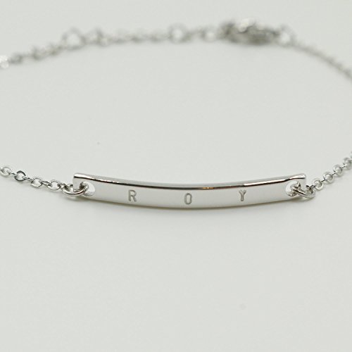 A 16K Silver Plated Name Bracelet - Dainty Personalized Silver Plated Delicate lnitial Bracelet