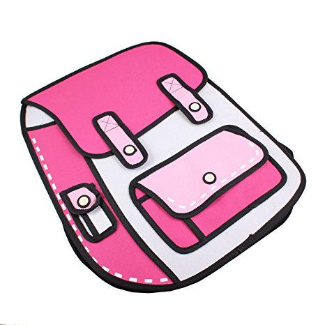 Cute Rose 3D Drawing Cartoon Bag Comic Bag Backpack