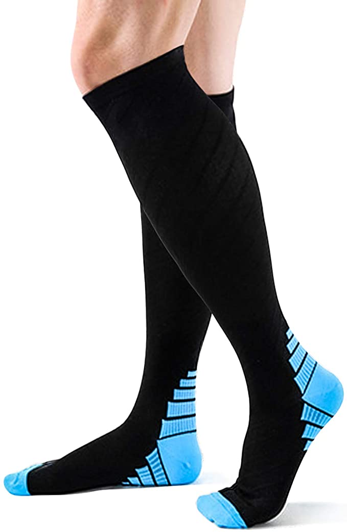 Hoperay Compression Socks for Women Circulation,20-30mmhg Men Sport Sock Stocking for Athletic