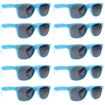 grinderPUNCH Wayfarer Sunglasses 10 Bulk Pack Lot Neon Color Party Glasses