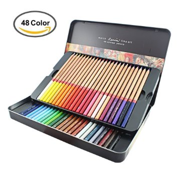 Feelily 3100-48TN MARCO Renior Fine Art 48 Colored Pencils for Sketching/Drawing/Painting,Coloured Drawing Pencils with Metal Tin (48 colour)