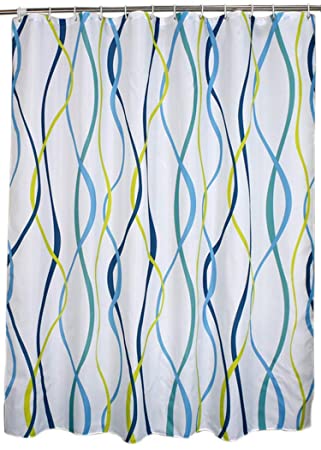 Welwo Long Fabric Shower Curtain - 72 x 78 Inches with 12 Hooks- Shower Curtains