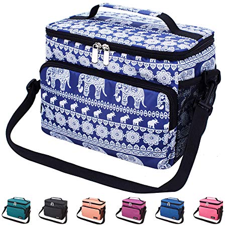 Leakproof Reusable Insulated Cooler Lunch Bag - Office Work Picnic Hiking Beach Lunch Box Organizer with Adjustable Shoulder Strap for Women,Men-Elephant