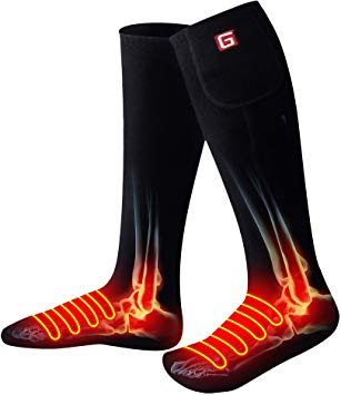 QILOVE Warm Rechargeable Battery Heated Socks,Winter Must-Have Outdoor Indoor Electric Foot Warmer Sox,Men Women Battery Powered Thermal Socks for Camping Hunting Motorcycling