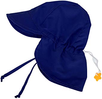 SimpliKids UPF 50  UV Ray Sun Protection Baby Hat w/Neck Flap & Drawstring