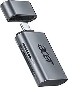 Acer USB C SD 4.0 Card Reader, UHS-II Micro SD Card Reader USB C Supports Dual Card Reading, 2-in-1 Memory SD Card Reader Adapter for SD, SDXC, SDHC, Micro SD, Micro SDXC, Micro SDHC Cards