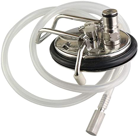 Cornelius Keg Carbonation Lid, New Replacement Corny Keg (Soda Keg) Lid Stainless Steel Beer Barrels Lid with SS Pressure Relief Valve & New O-ring for Cornelius (Carbonation Keg Lid)
