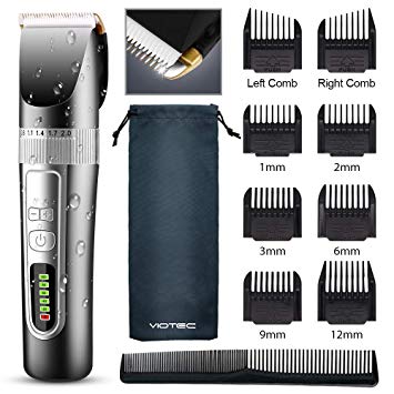 CCHOME Professional Hair Clippers, Rechargeable Cordless Clippers Hair Trimmer Beard Shaver Electric Haircut Kit Waterproof LED Display for Men and Family Use