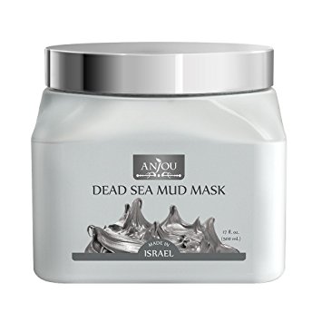 Anjou Dead Sea Mud Mask (17 Oz / 500ml, Made in Israel) for Facial and Body Treatment