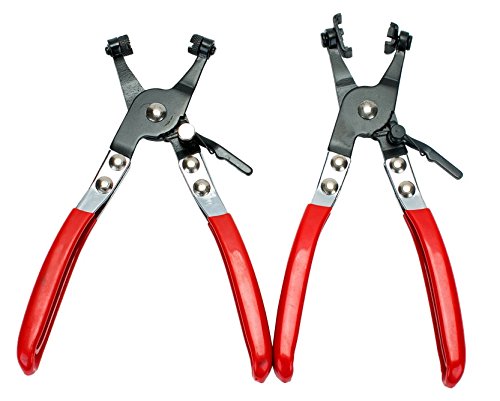 8milelake Hose Clamp Pliers Set,2 Piece, Wide, Flat Band Hose Clamp Plier& Cross Slotted Jaw Pliers