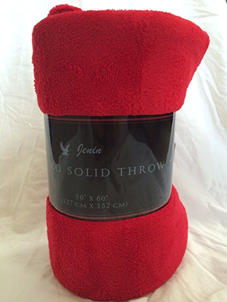Ultra Soft Cozy Plush Fleece Warm Solid Colors Traveling Throw Blanket 50" X 60" (127 Cm X 152 Cm) (Burgundy)