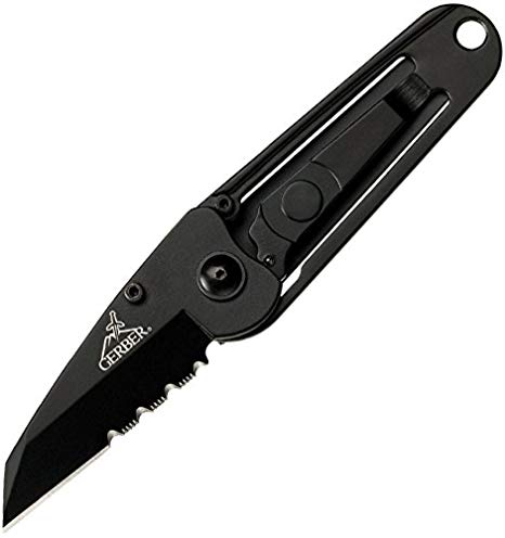 Gerber Ridge Knife, Serrated Edge, Black [45898]