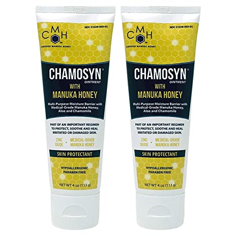 Chamosyn-SC0125W Moisture Barrier Ointment Skin Protectant with Aloe, Chamomile & Manuka Honey 4 oz Tube - Pack of 2