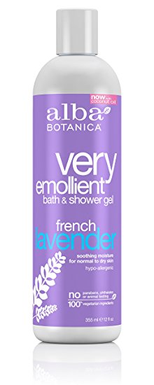 Alba Botanica Very Emollient, French Lavender Bath & Shower Gel, 12 Ounce