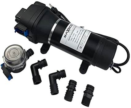 MAXECO-AC110V Self Priming Water Pressure Diaphragm Pump 40PSI 4.5GPM 17L/min,Soft & Noiseless Booster Pump Sprayer for Home/Misting/Caravan/RV/Boat/Marine (Ship from Canada,Tax Included）