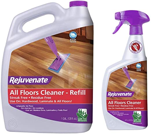 Rejuvenate High Performance All-Floors and Hardwood No Bucket Needed Floor Cleaner Powerful PH Balanced Shine with Shine Booster Technology Low VOC Best in Class Products (128oz   32oz)