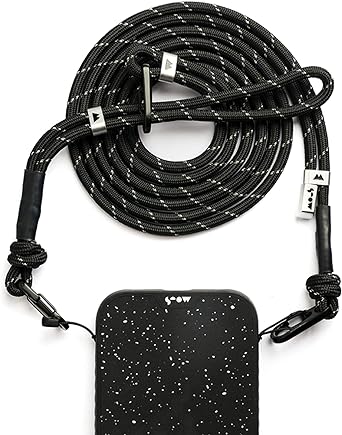 Mous – Phone Lanyard Crossbody with Detachable Wrist Strap – Black/Purple/Sage Green - PARENT