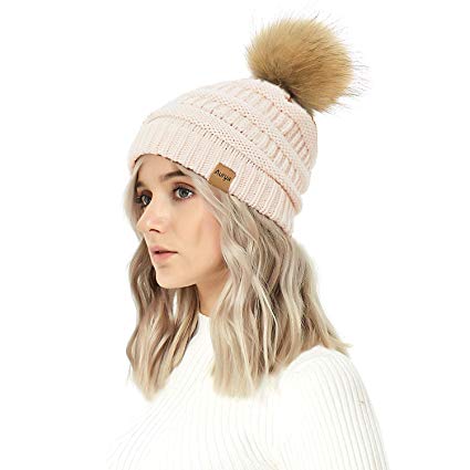 Aurya Winter Cable Knit Beanie-Warm Chunky Slouchy Beanie Hats Caps for Men and Women