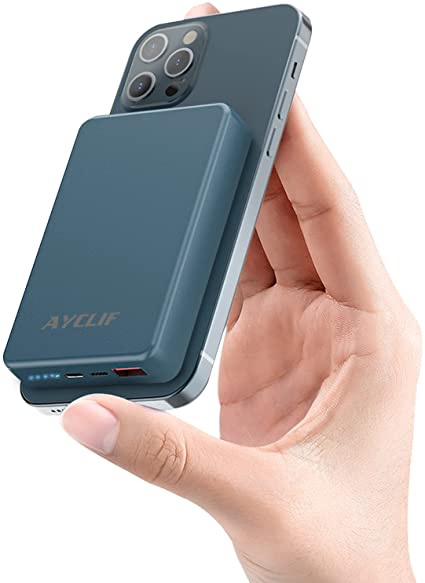 AYCLIF Magnetic Wireless Power Bank, 10000 mAh Portable Charger with USB-A to Type-C Cable, Strong Magnetic Charger Only for iPhone 12 Mini / 12/12 Pro / 12 Pro Max