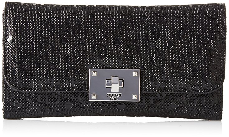 Halley Quilted Slim Clutch Wallet, Black, One Size