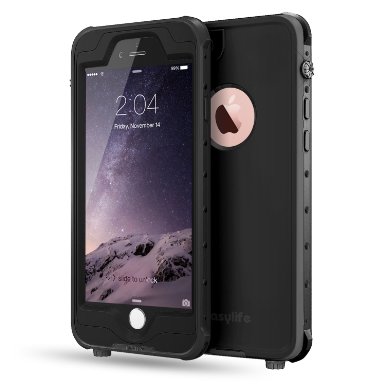 iPhone 6/6s Plus Waterproof Case, Easylife® IP68 Certified Extreme Durable Waterproof Shockproof Case or Cover Fully Sealed Perfectly Fit iPhone 6/6s Plus(Black)