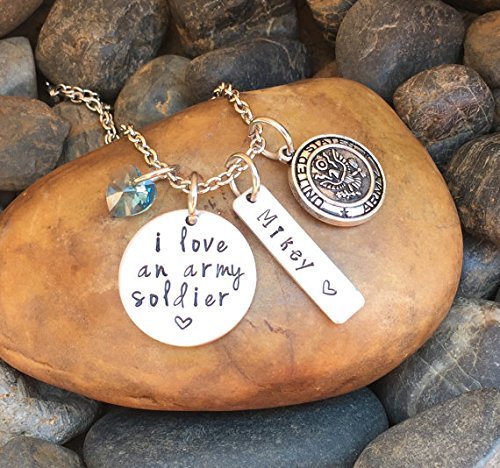 I Love An Army Soldier Necklace | Army Wife Necklace | Army Wife Jewelry | Army Girlfriend Necklace | Army Mom Necklace | Army Jewelry Gift