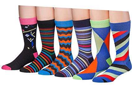 James Fiallo Men's 6-Pairs Colorful Patterned Dress Socks