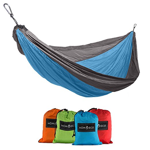 HomEco Single Camping Hammocks (4 colors), Lightweight Nylon Parachute Multifunctional Travel Hammock