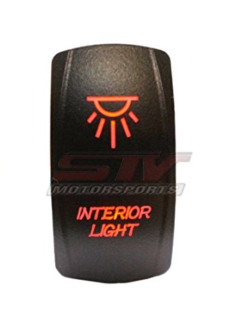STV Motorsports® Laser Red Rocker Switch INTERIOR LIGHTS 20A 12V On/off LED Light