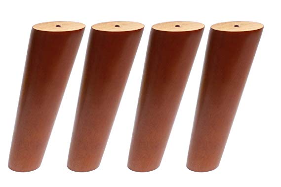 Round Solid Wood Furniture Legs Sofa Replacement Legs Perfect for Mid-Century Modern/Great IKEA hack for Sofa, Couch, Bed, Coffee Table (8 Inches,Set of 4, Walnut Color)