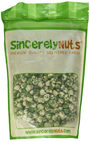 Sincerely Nuts Wasabi Peas - One Lb. Bag - Seductively Spicy - Ridiculously Fresh - Packed with Wholesome Nutrients - Kosher Certified!