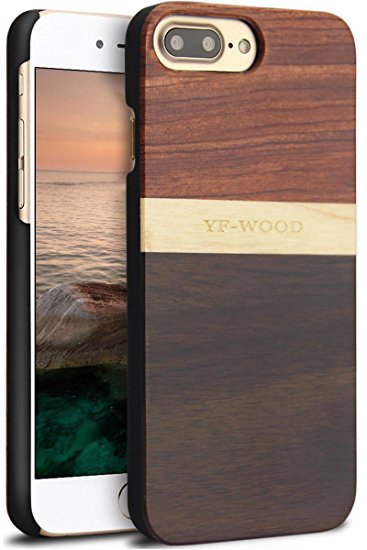 iPhone 7 Plus Case ,YFWOOD Handmade Natural Wood Patented Design Fashion Wooden Cases Fit iPhone 7 plus 2017 (4#)