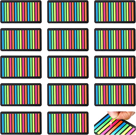 4500 Pieces Highlighter Tape Highlighter Strips Colored Index Tabs Page Markers Tabs Transparent Highlighter Strips Removes Cleanly Sticky Page Flags for Index Note Memory Office, 15 Sets 15 Colors