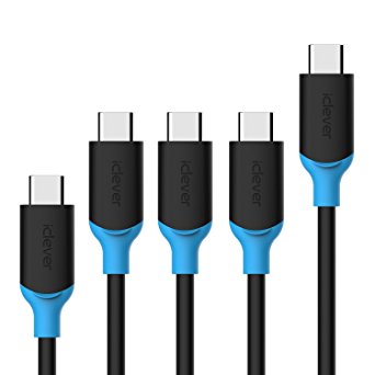 USB Type C Cable, iClever USB A 3.1 to Type C Cable (5-Pack, 1x1.7ft, 3x4.0ft, 1x7.2ft) High Durability Fast Charging Cable for MacBook, Samsung Note 8, S8, Nintendo Switch, Google Pixel, Nexus 6P 5X