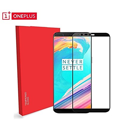 BRAND AFFAIRS OnePlus 5T 9H Hardness Tempered Glass Screen Protector, Full Glue Edge-to-Edge 9H Protector - Black