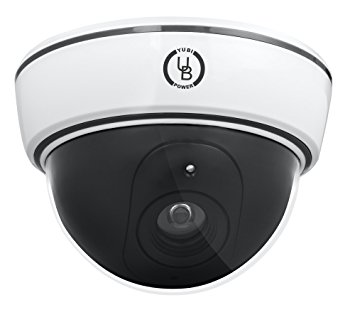 Yubi Power YB-DS150B Fake Outdoor Dome Surveillance Dummy Security Camera with Blinking IR Light (White)