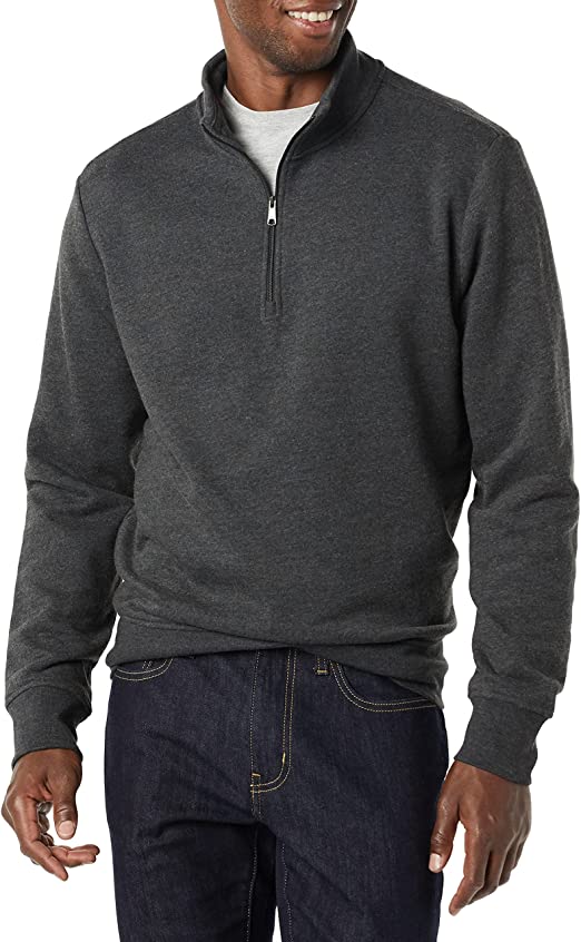 Amazon Essentials Mens Long-Sleeve Quarter-Zip Fleece Sweatshirt