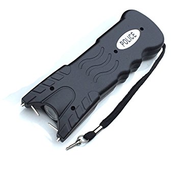 POLICE 230,000,000 Durable Rechargeable Stun Gun With LED Flashlight And Safety Pin (Black)