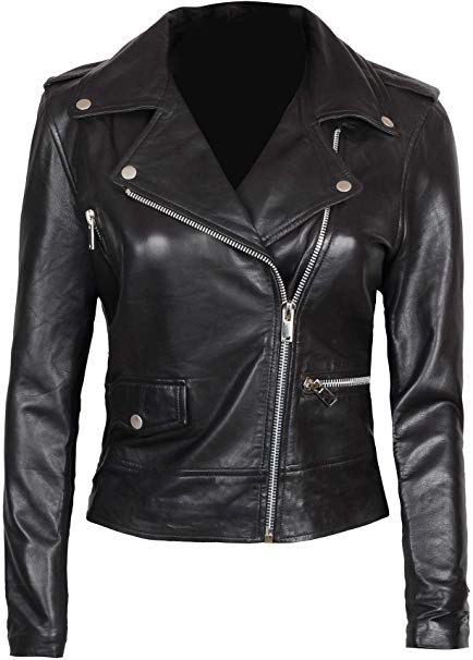 Womens Black Leather Jacket - Real Lambskin Chocolate Brown Leather Jackets for Women