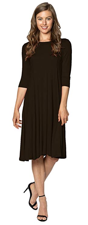 Velucci Womens Stylish A-Line Trapeze Midi Dress A-Line Dress by