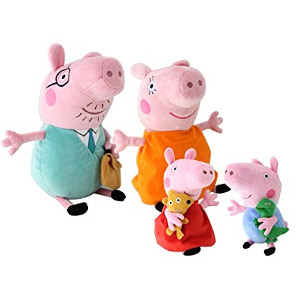 4Pcs Piggy Pig Family Doll Stuffed Toy 12" DADDY MOMMY 8" Children - Bundle/Bulk Buy