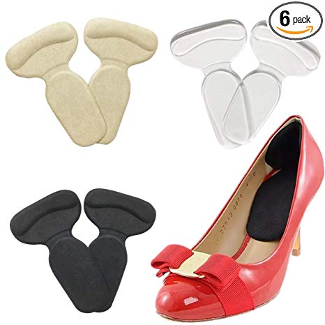 Anti Slip Shoe Heel Grips Inserts for Womens Loose Shoes by ALISAN, Non Slip Back of Foot Silicone Heel Cushion Grip, Womens High Heel Blister Prevention Insert, Men & Kids Shoe Filler Insole -3 Pairs
