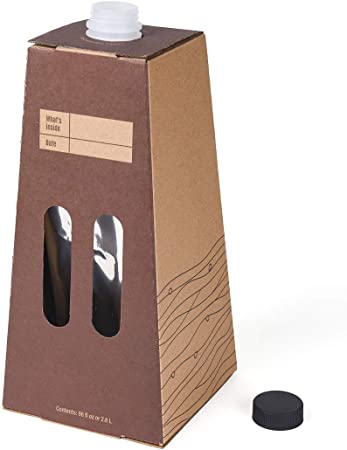 Restaurantware Cater Tek 96 Ounce Coffee To Go Containers, 10 Disposable Beverage Servers - With Handle, Insulated, Kraft Paper Coffee Box Containers, Portable, Serves Up To 12 Cups