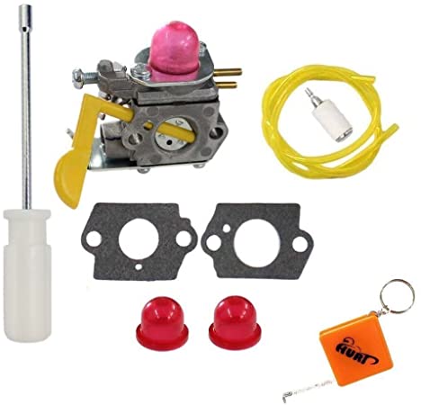 HURI Carburetor with Adjustment Tool Kit Screwdriver for Poulan Weed Eater Featherlite SST25C TE475Y TE475 XT260 XT700 Trimmer 530-071752 530-071822