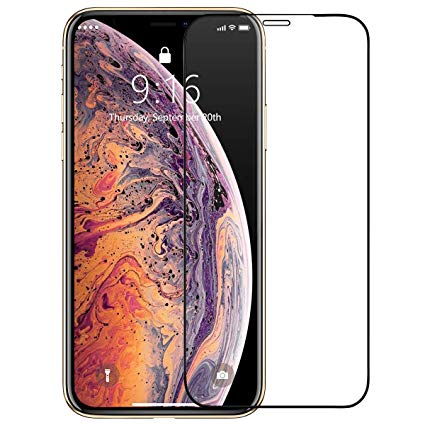 Benks iPhone Xs MAX Screen Protector Tempered Glass with 3D Curve Edge Full Coverage Frame Premium 3D Touch High Transparency Protective Film 0.3mm 9H (Compatible with Apple iPhone Xs Max, 6.5-Inch)