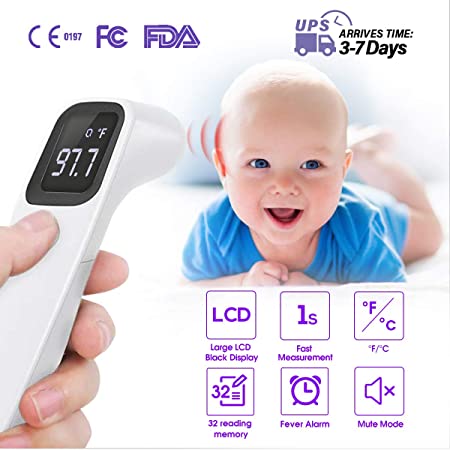 Infrared Non-Contact Medical Digital Forehead Thermometer Accurate Temperature Gun for Baby, Adult, Kids with CE and FCC Approved