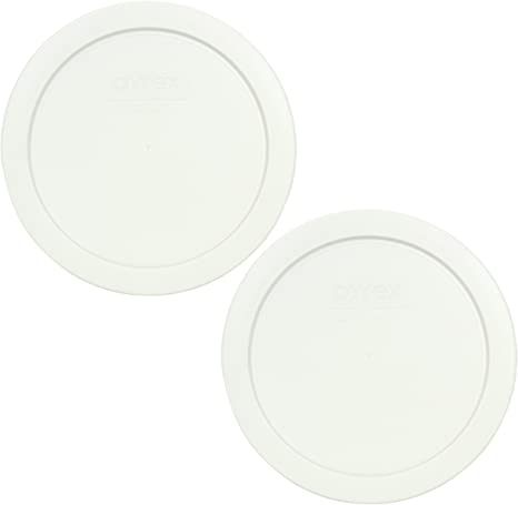 Pyrex 7201-PC Round White 4 Cup Storage Lid for Glass Bowls - 2 Pack
