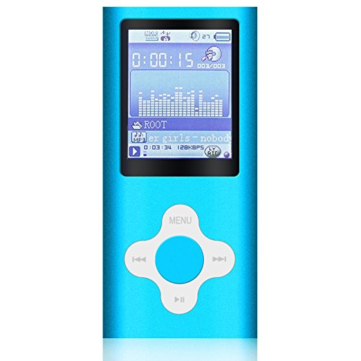 G.G.Martinsen Mini Usb Port Slim 1.78 LCD MP3/MP4 16 GB Portable MP3Player , MP4 Player , Video Player , Music Player (Blue T 1)